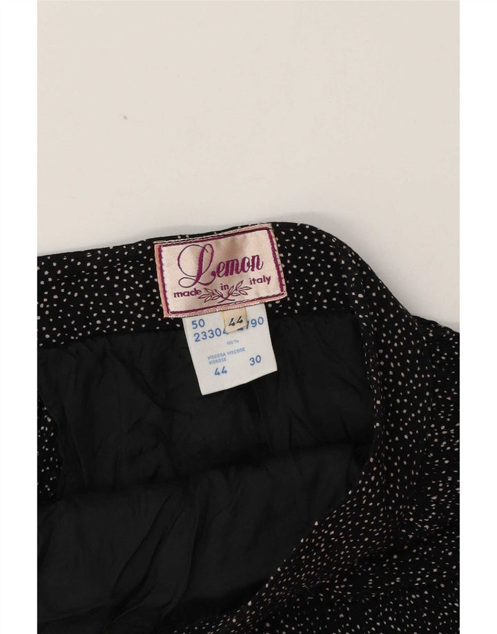 Falda midi para mujer Lemon IT 44 Medium W30 Viscosa con lunares negros