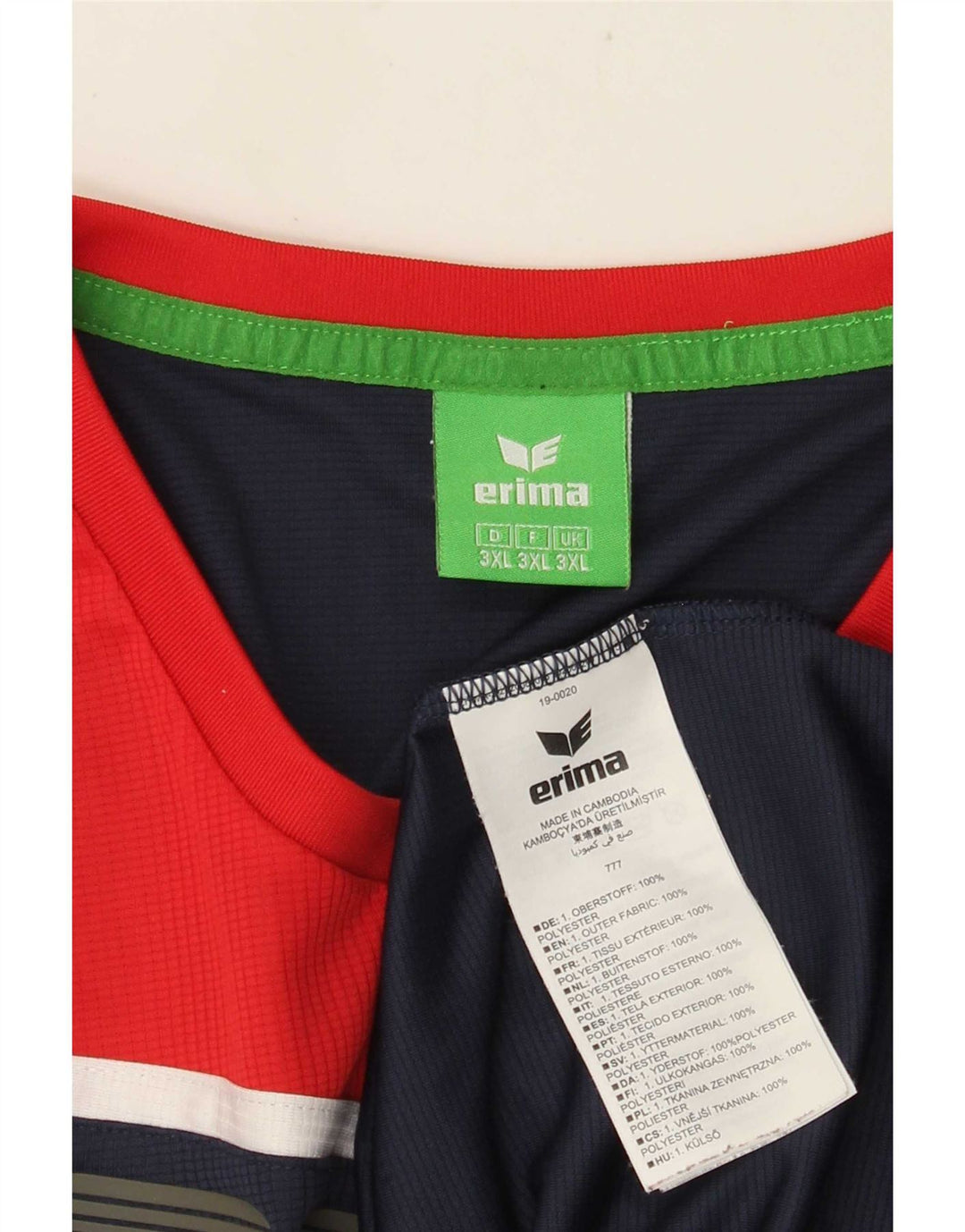 Erima Mens Graphic Top Manga Larga 3XL Azul Marino Colorblock Poliéster