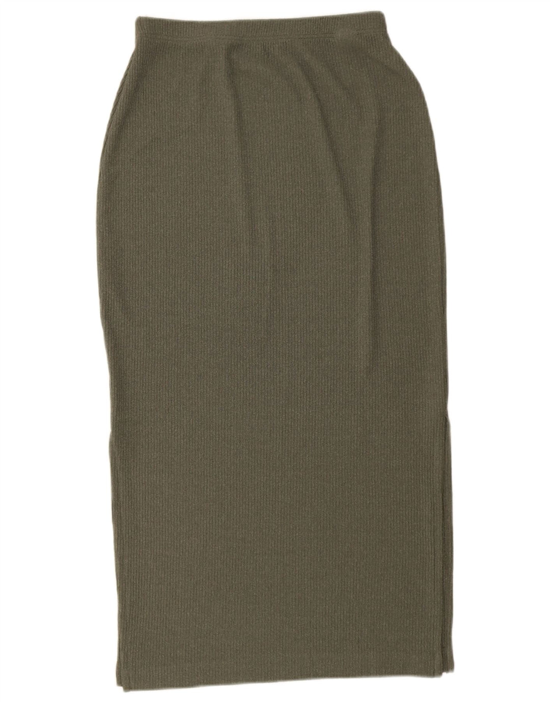 Marks & Spencer Falda midi de punto para mujer UK 12 Medium W28 Caqui Poliéster