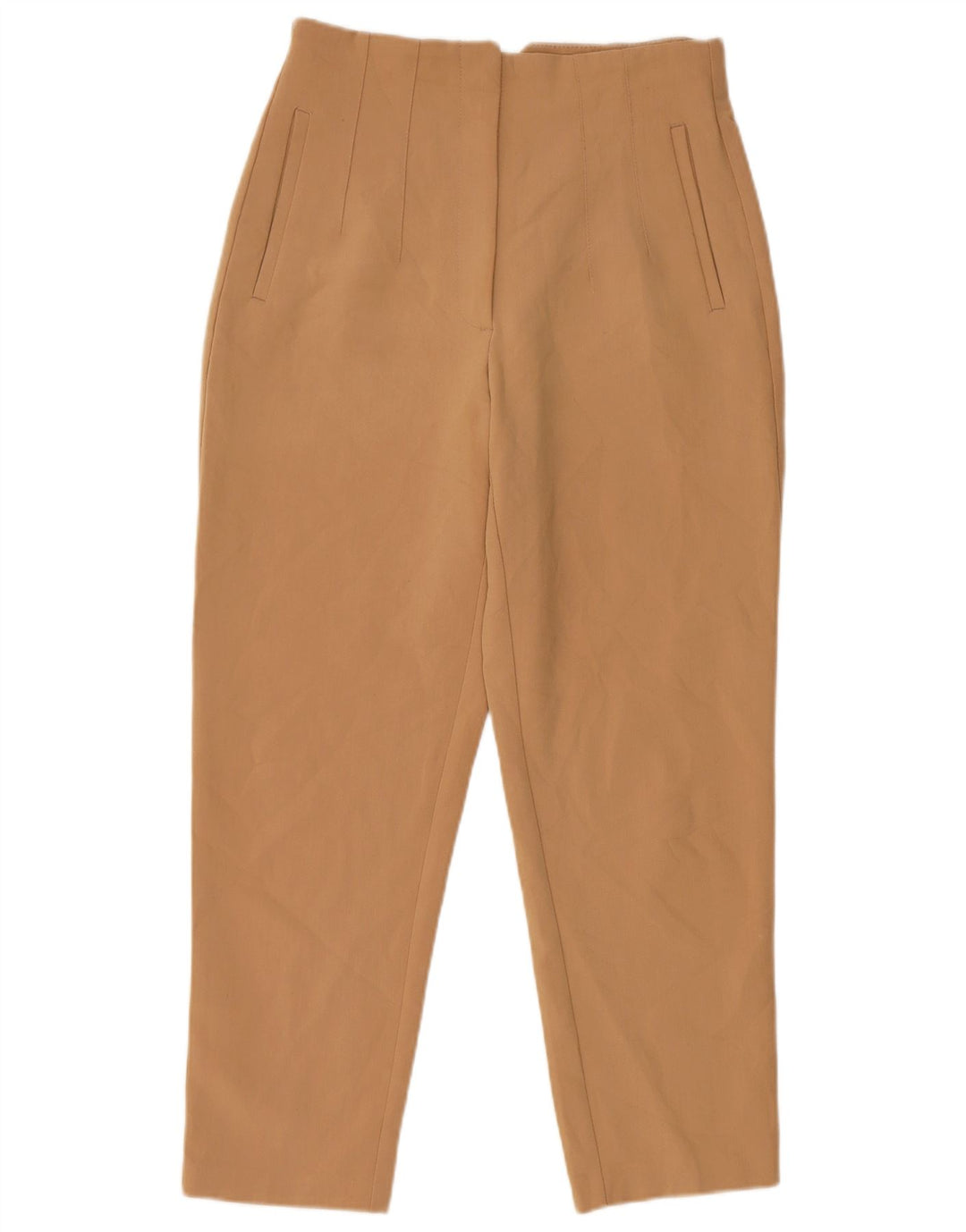 Zara Mujer Pantalón De Traje Tapered Mediano W28 L26 Beige