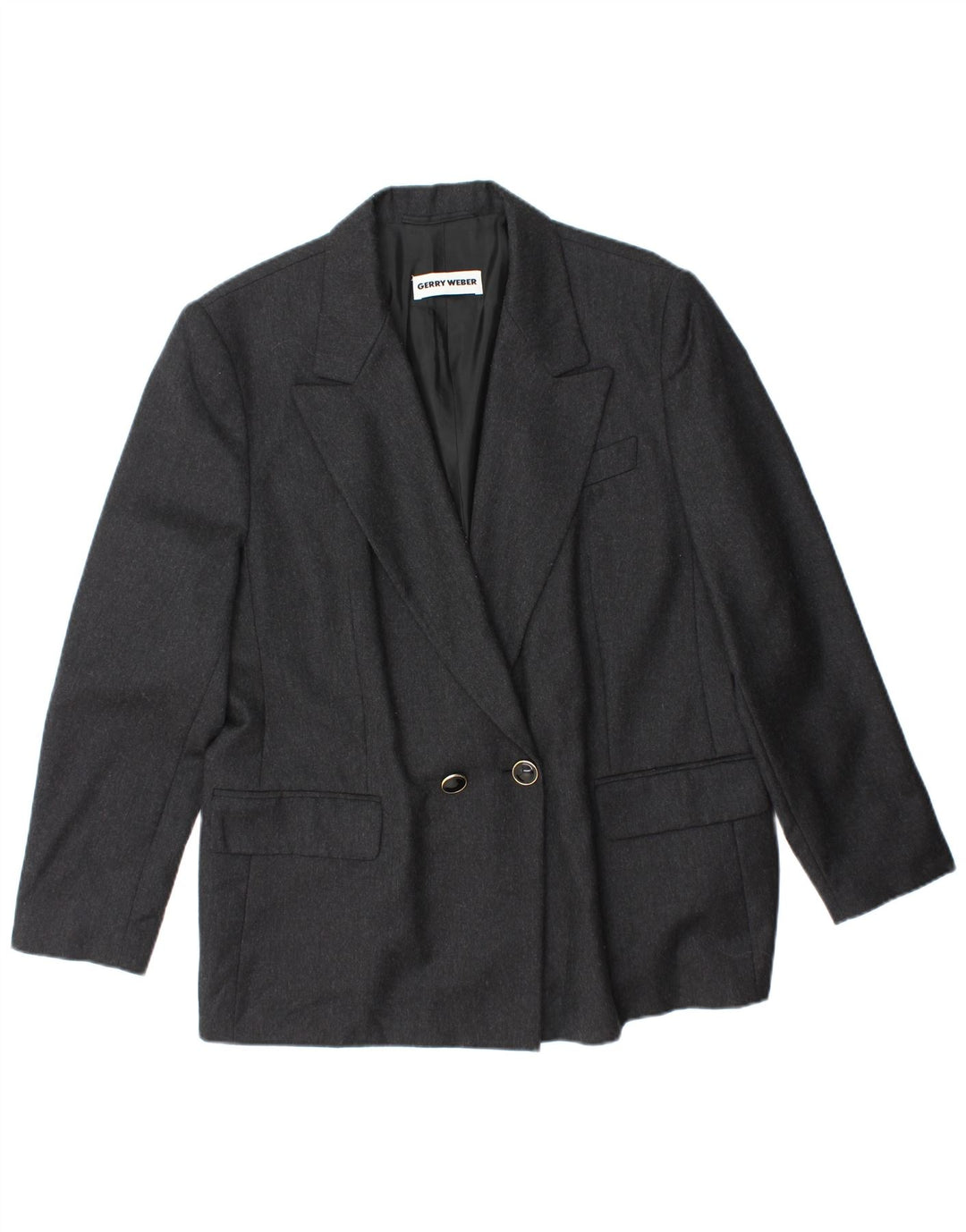 GERRY WEBER Chaqueta tipo blazer con doble botonadura para mujer IT 42 Lana gris medio