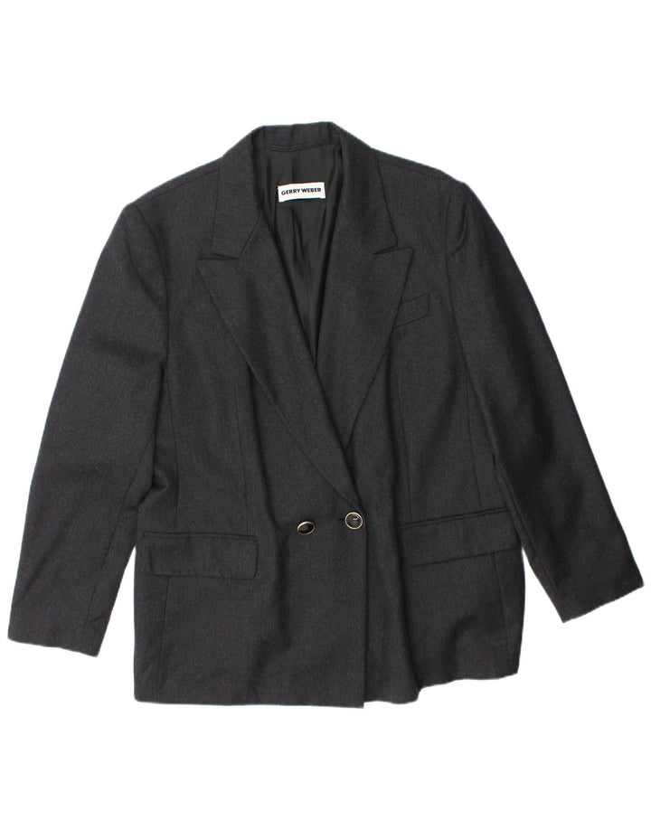 GERRY WEBER Chaqueta tipo blazer con doble botonadura para mujer IT 42 Lana gris medio