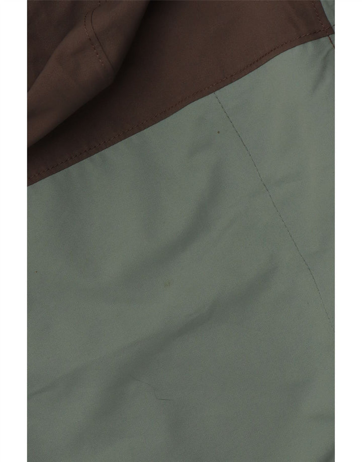 COLUMBIA Chubasquero con capucha para mujer UK 44 Poliéster color block verde medio