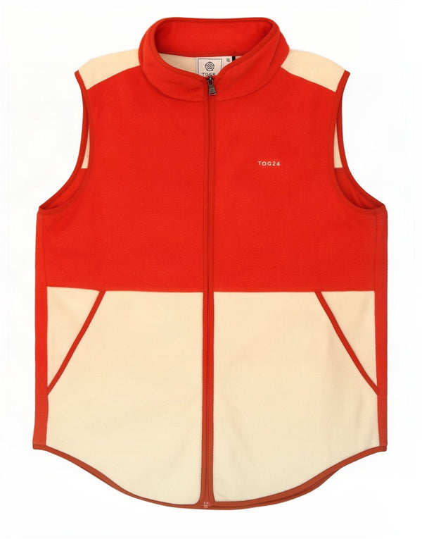 Chaleco polar extragrande para mujer de Tog 24 UK 40 Grande Poliéster con bloques de color rojo