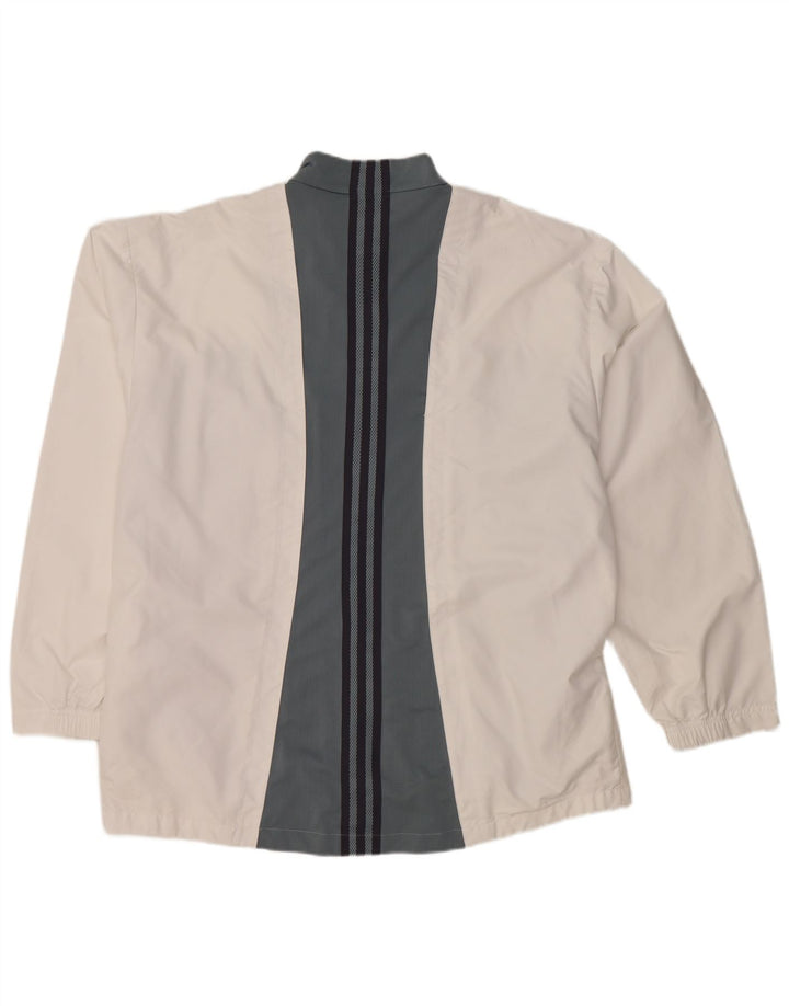 ADIDAS Chaqueta de chándal para hombre UK 46/48 XL Blanco Colorblock Poliéster