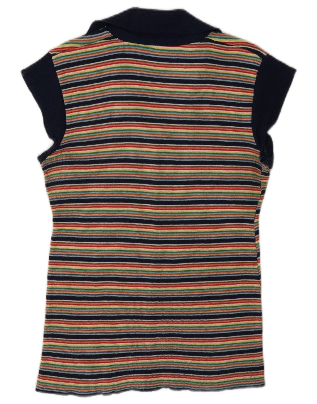 Vintage mujer punto blusa Top Reino Unido 12 medio multicolor rayas
