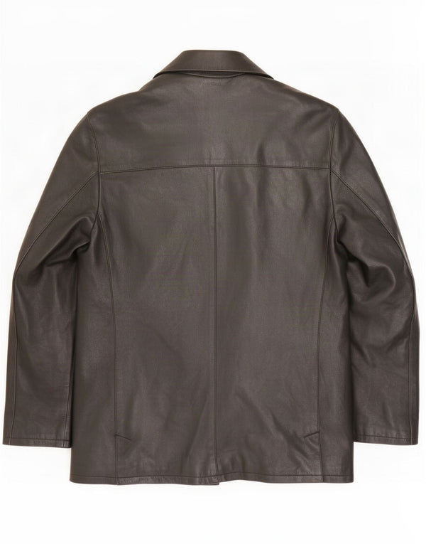 Conbipel Chaqueta tipo blazer de cuero con 4 botones para hombre IT 50 Large Black