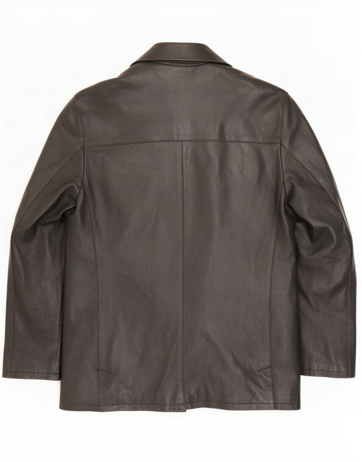 Conbipel Chaqueta tipo blazer de cuero con 4 botones para hombre IT 50 Large Black