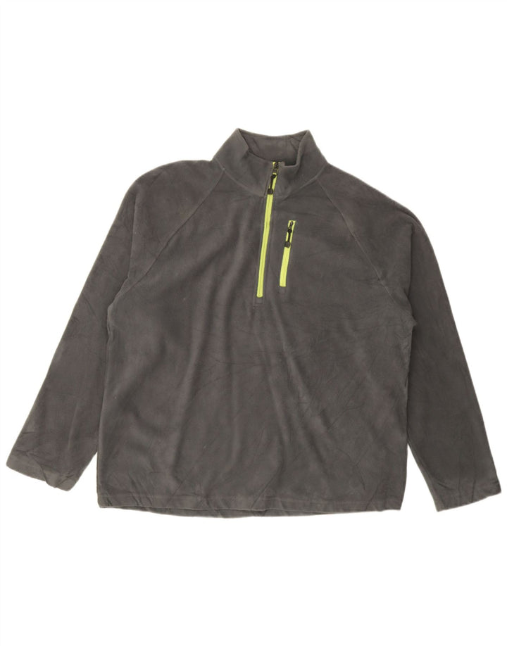 Starter - Jersey de forro polar con cuello y cremallera para hombre, talla 42/44, poliéster gris grande