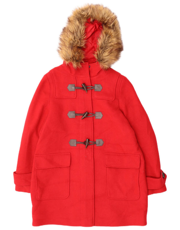 Marks & Spencer Trenca con capucha para mujer UK 44 Poliéster rojo mediano