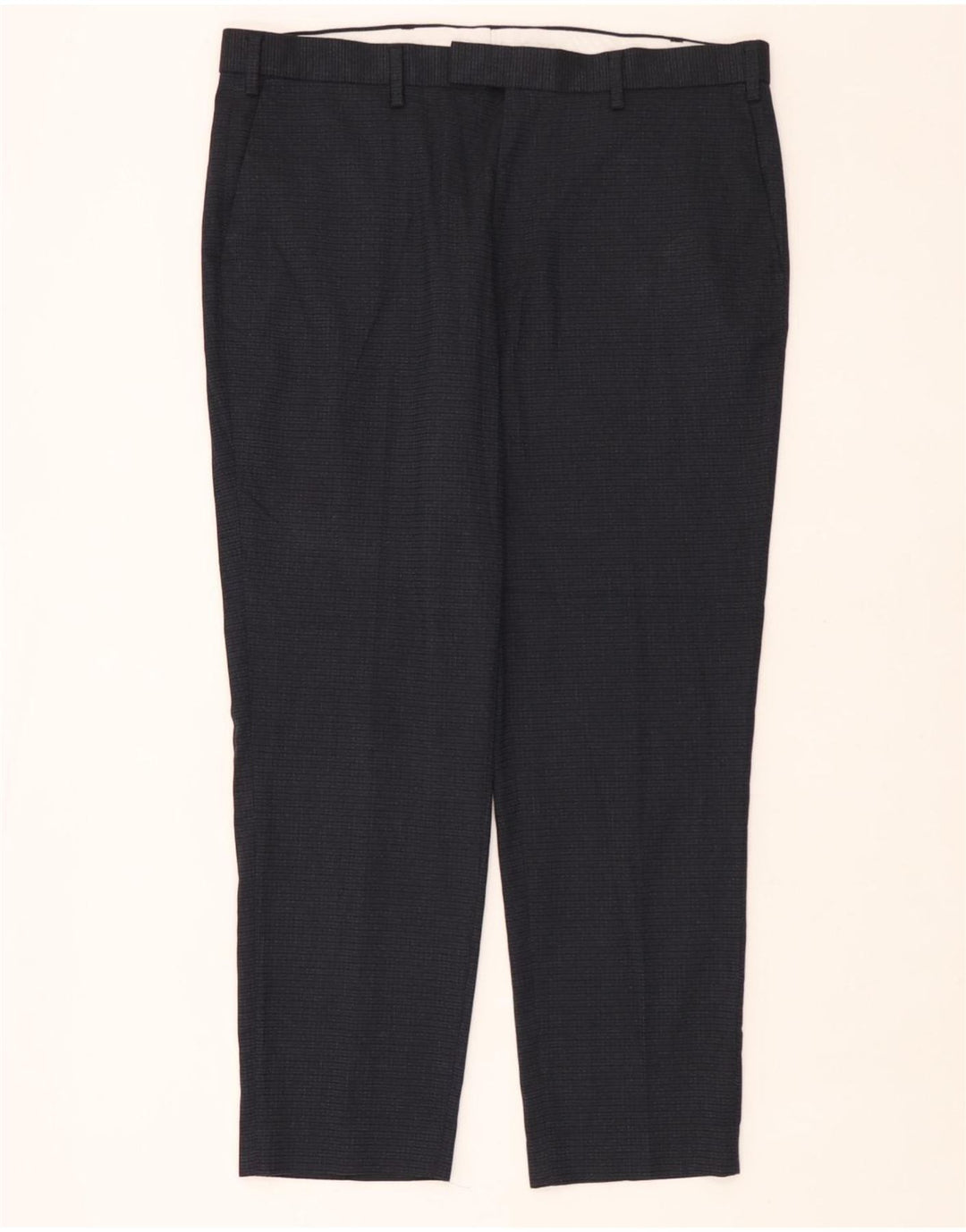 Marks & Spencer Pantalones casuales rectos para hombre W38 L29 Poliéster azul marino
