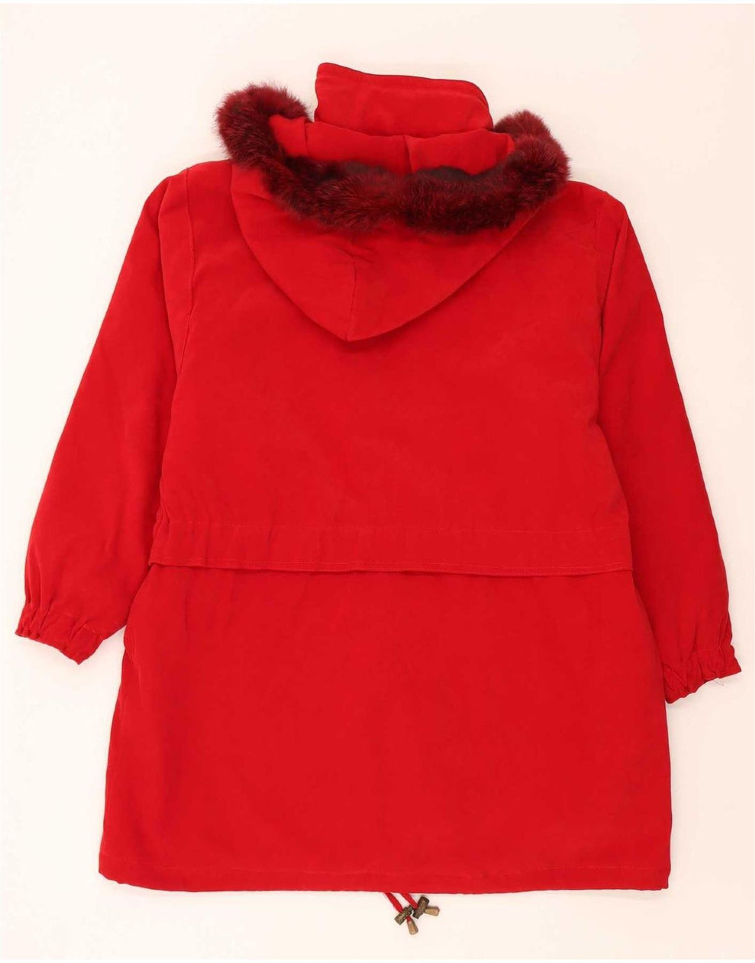 Vintage mujer con capucha chaqueta parka de gran tamaño Reino Unido 18 XL poliéster rojo