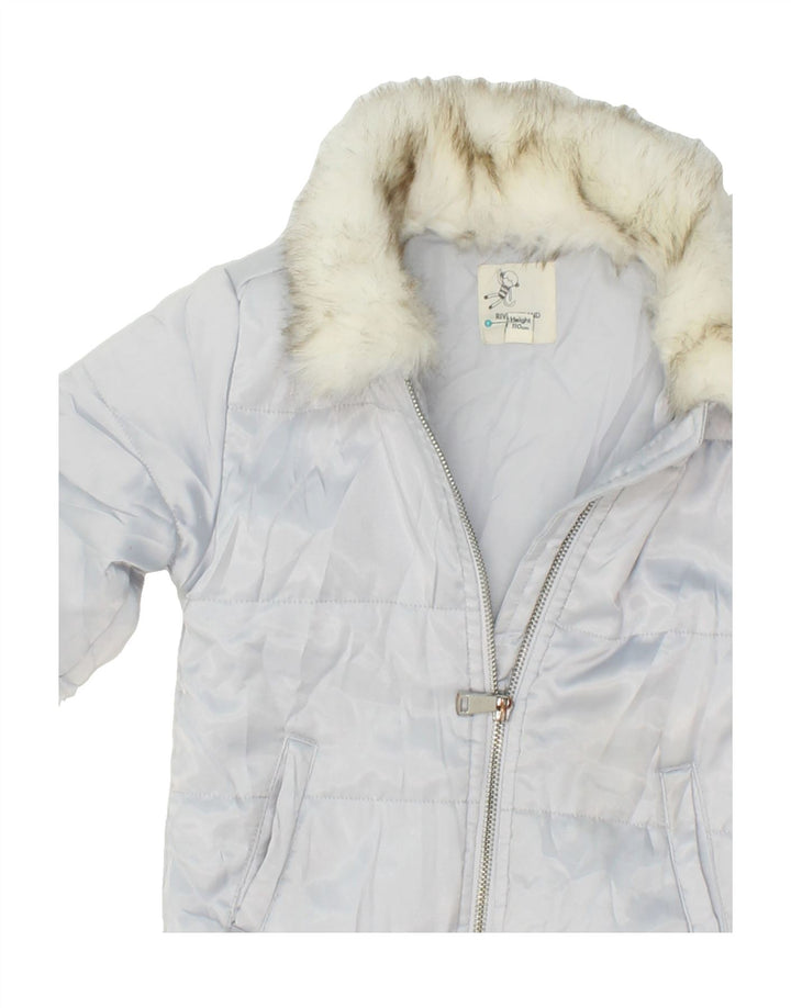 RIVER ISLAND Girls Padded Jacket 4-5 Years Blue Polyester Vintage River Island and Second-Hand River Island from Messina Hembry 