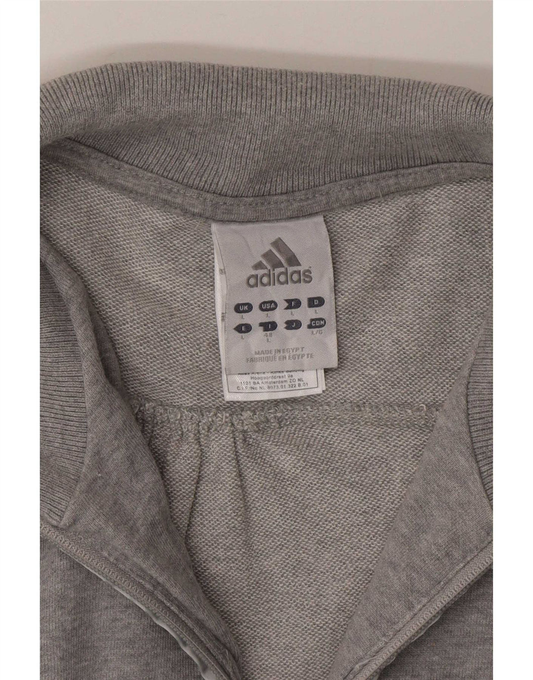 Adidas Mujer Chándal Top Chaqueta Reino Unido 16 Grande Gris Algodón