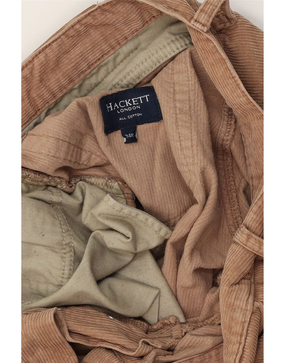 HACKETT Pantalón recto de pana para hombre W34 L32 Algodón beige