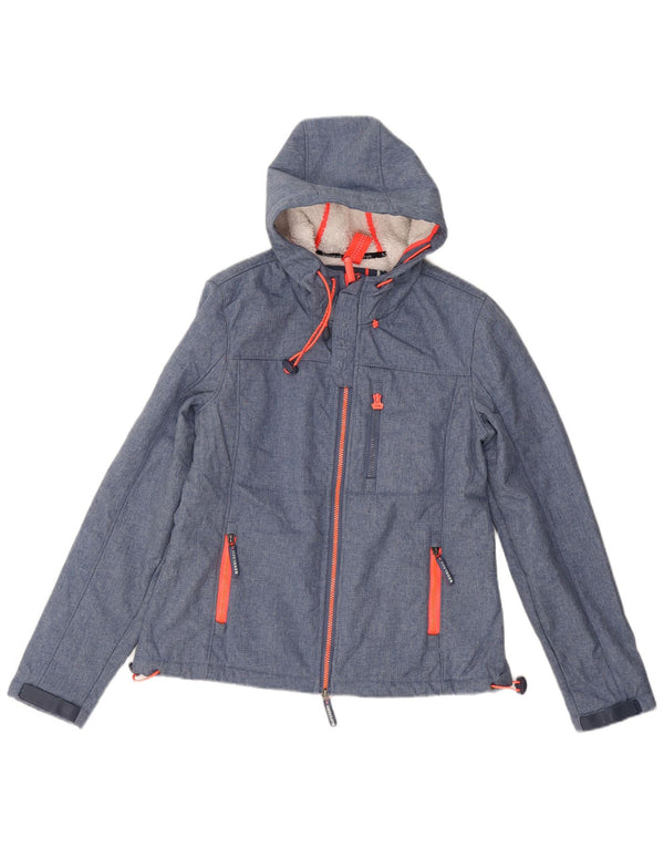 Superdry Chaqueta Cortavientos con Capucha The Windtrekker para Mujer UK 44 Azul Medio