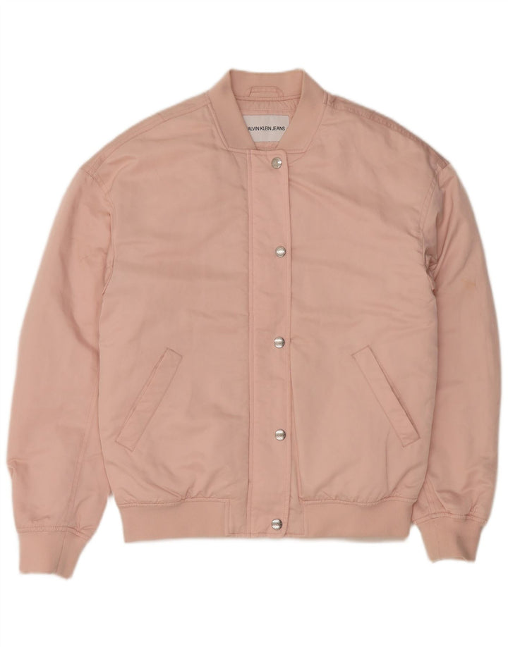 CALVIN KLEIN JEANS Chaqueta bomber extragrande para mujer UK 10 Small Pink