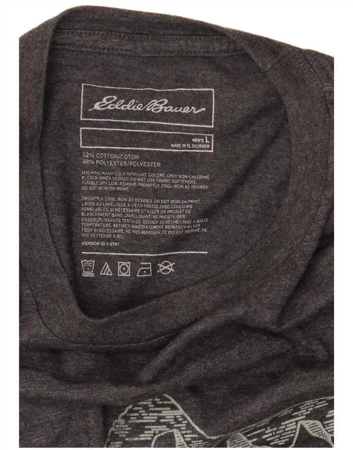 EDDIE BAUER Camiseta gráfica para hombre Top grande de algodón moteado gris