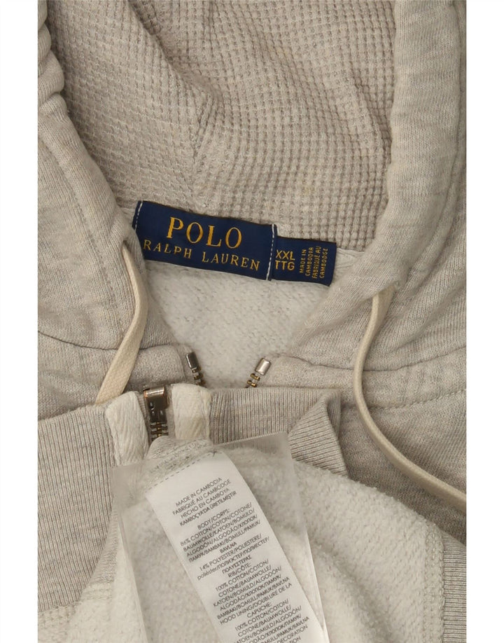 POLO RALPH LAUREN Suéter con capucha y cremallera extragrande para mujer UK 20 2XL Gris