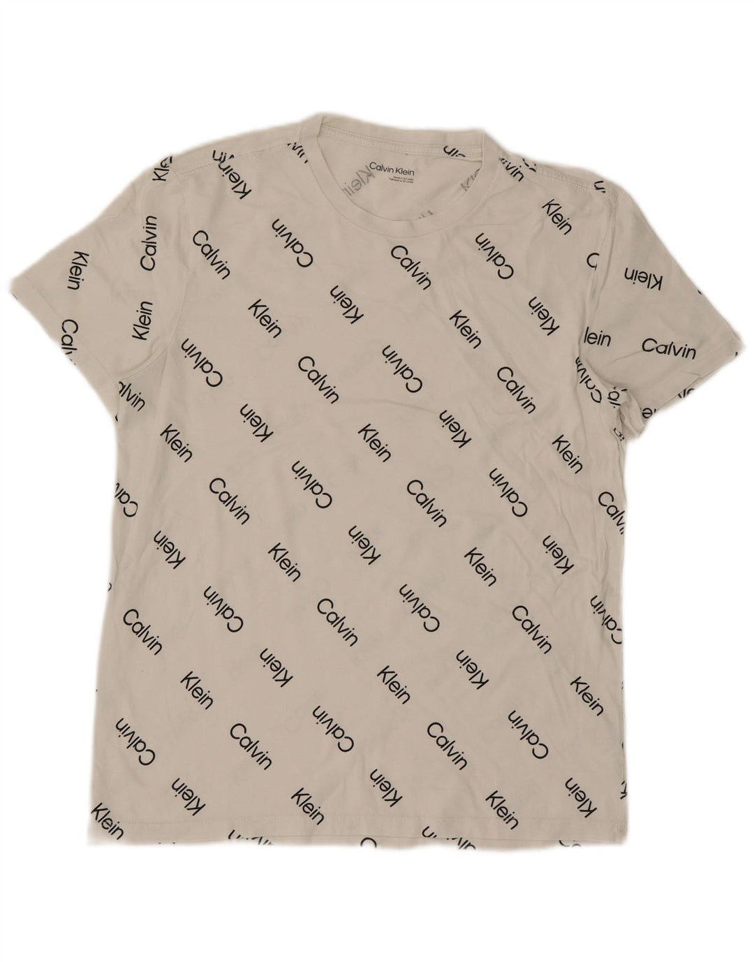 Calvin Klein - Camiseta gráfica para hombre, parte superior de algodón blanco mediano