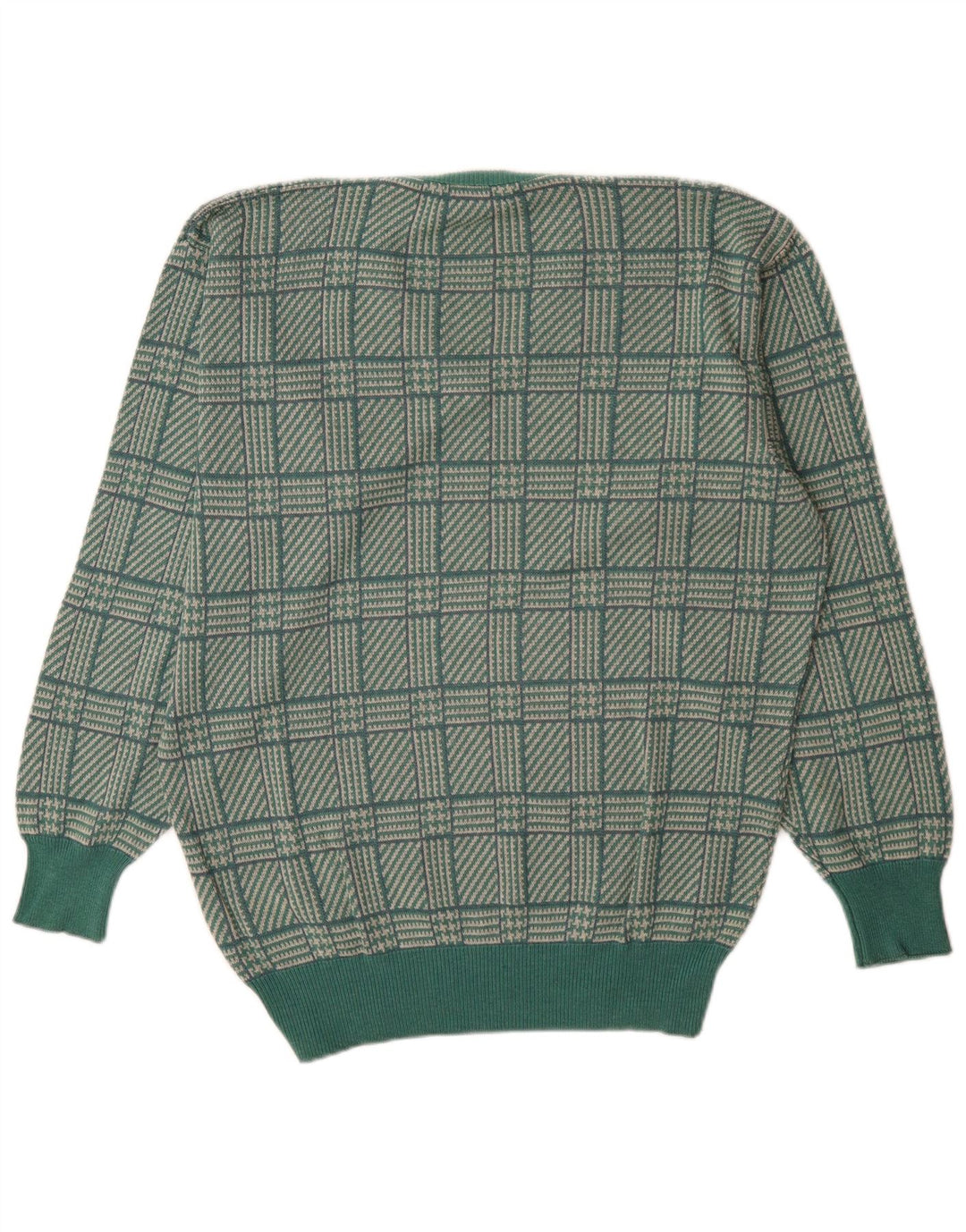 St. Andrews Jersey con cuello en V para hombre, talla grande, pata de gallo verde