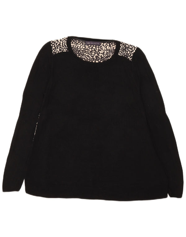 Marks & Spencer Top para mujer de manga larga UK 42 Medium Black Animal Print