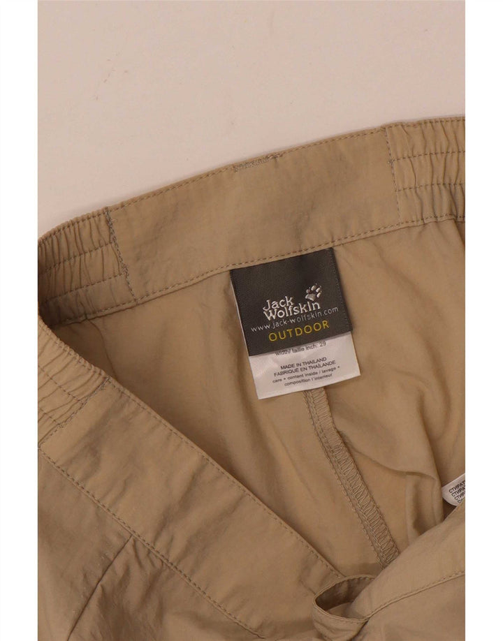 Jack Wolfskin Pantalones cortos cargo para mujer UK 10/12 Small W29 Beige Poliamida