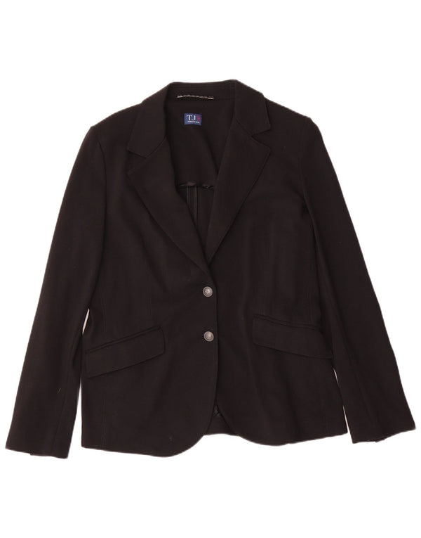 Chaqueta tipo blazer de 2 botones para mujer Trussardi Jeans IT 46 Large Viscosa negra