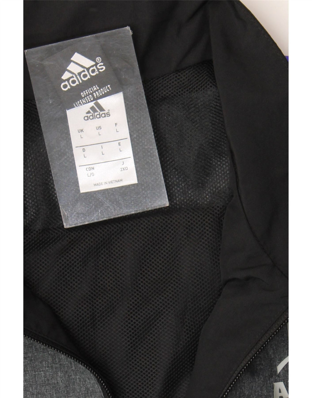 Adidas Hombre All Blacks Graphic Chándal Top Chaqueta Grande Negro Colorblock