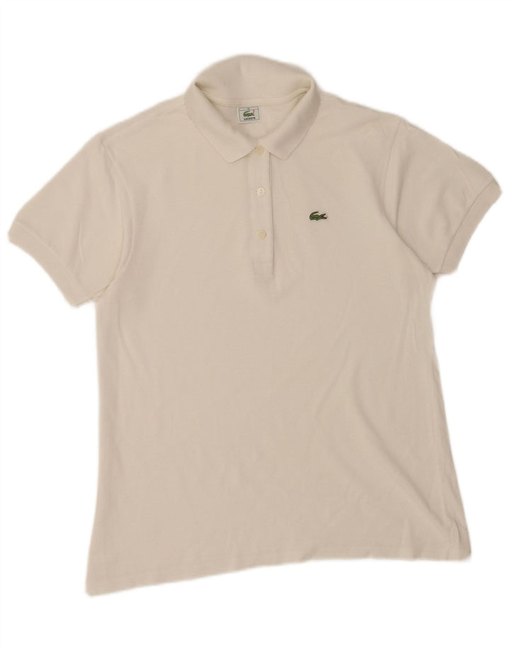 Polo Lacoste Mujer Talla 40 Mediano Blanco