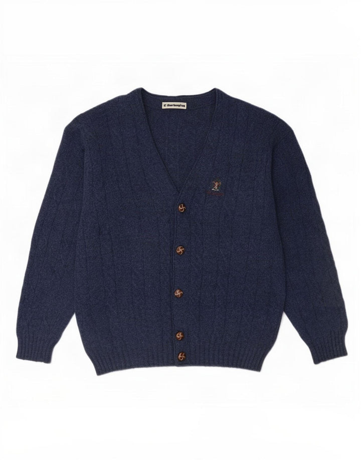 Burlington Suéter tipo cárdigan para hombre IT 48 Lana azul marino mediana