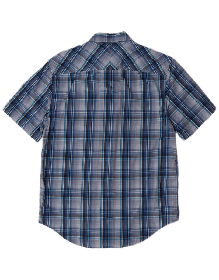 Timberland Camisa Regular Fit De Manga Corta Para Hombre Algodón A Cuadros Azul Pequeño