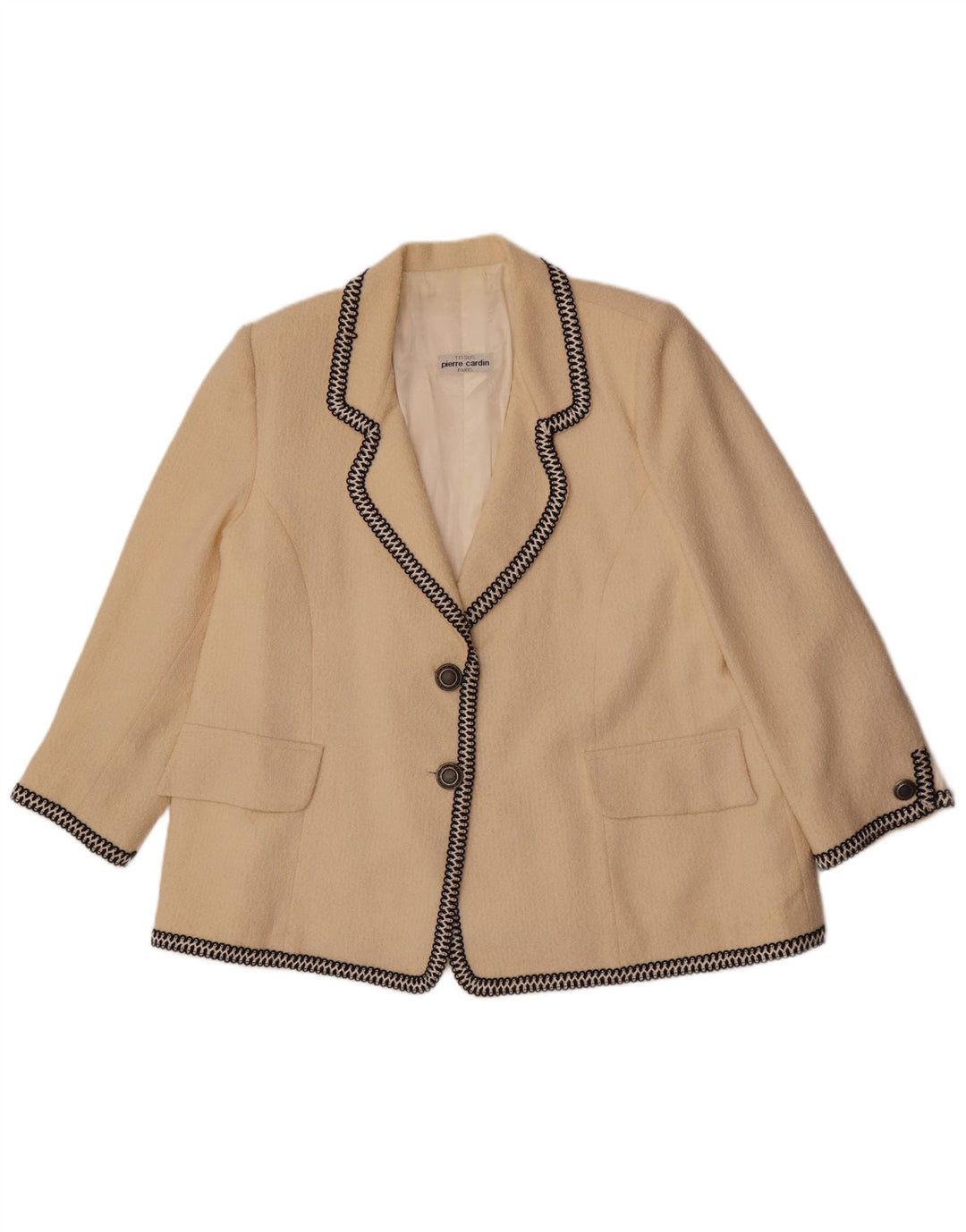 Pierre Cardin Chaqueta Blazer de 2 Botones para Mujer UK 44 Grande Beige