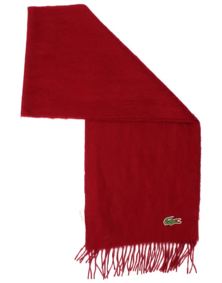 Lacoste Bufanda rectangular para hombre Talla única Lana roja clásica