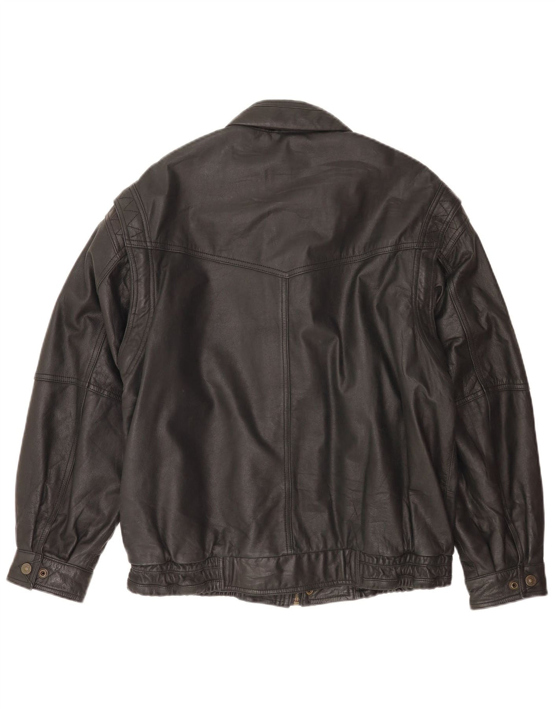Vintage hombres bombardero chaqueta de cuero EU 50 cuero negro grande