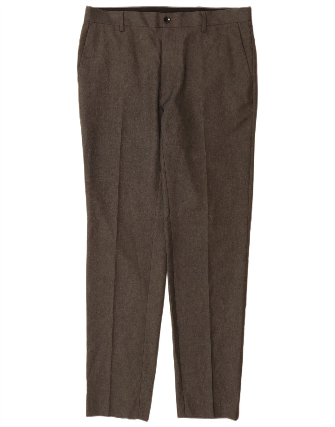 Marks & Spencer Pantalones casuales ajustados para hombre W32 L31 Poliéster gris