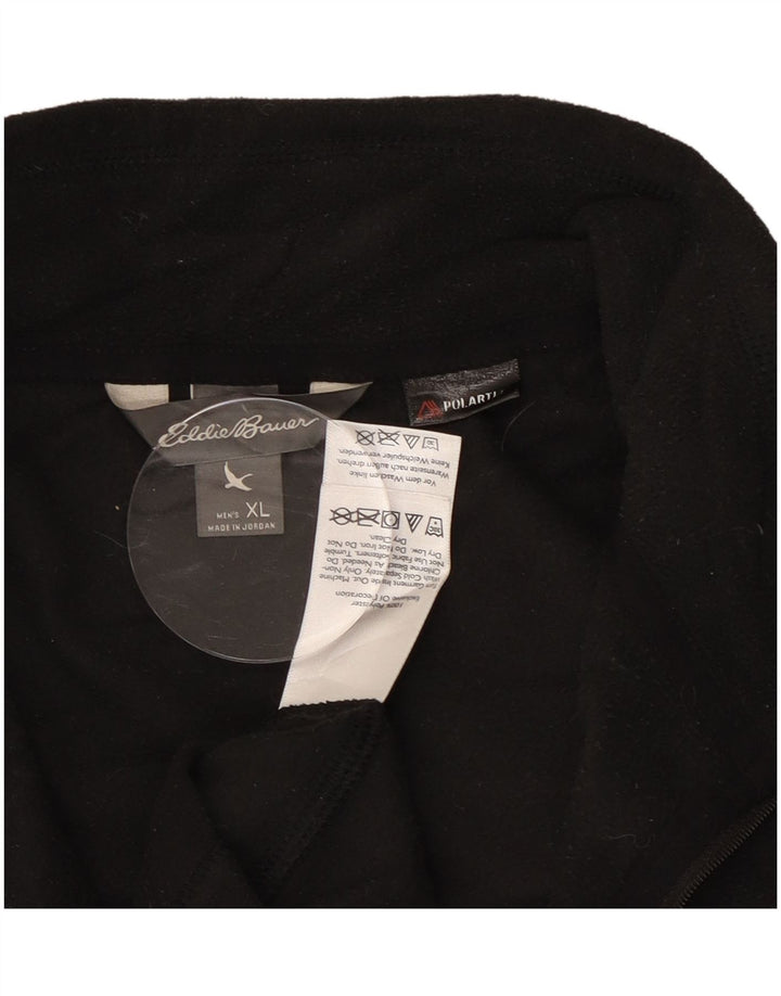 Eddie Bauer Jersey de forro polar con cuello y cremallera para hombre XL Poliéster negro