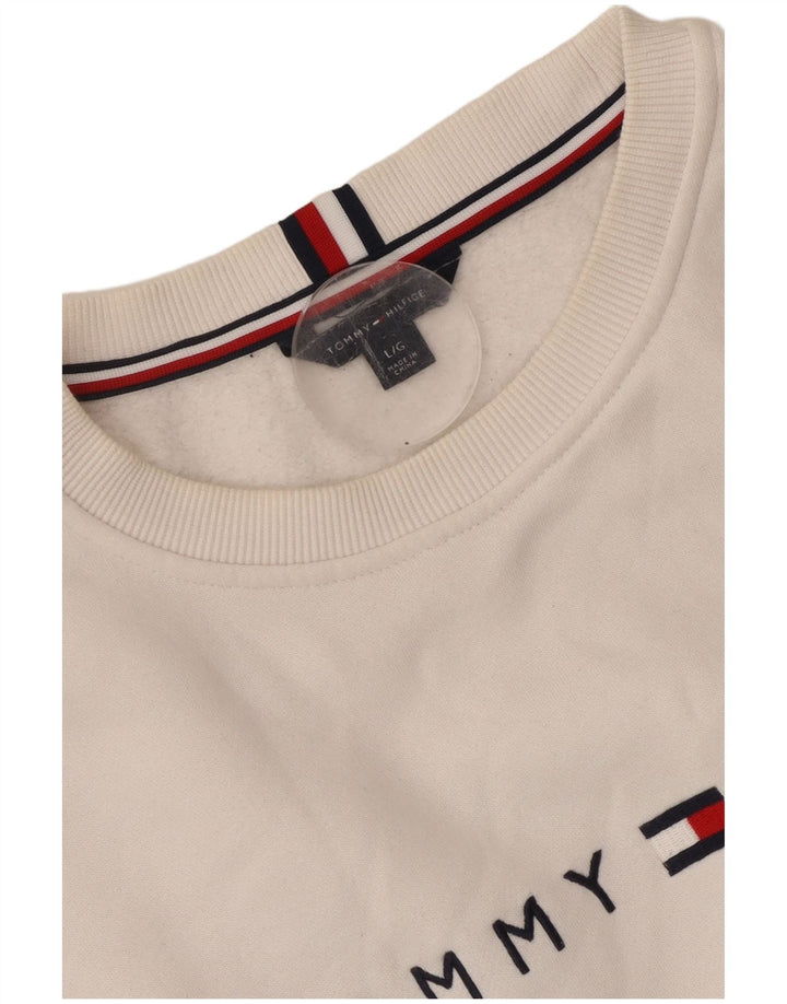 TOMMY HILFIGER Vestido tipo jersey gráfico para mujer Reino Unido 46 Grande Blanco Colorblock