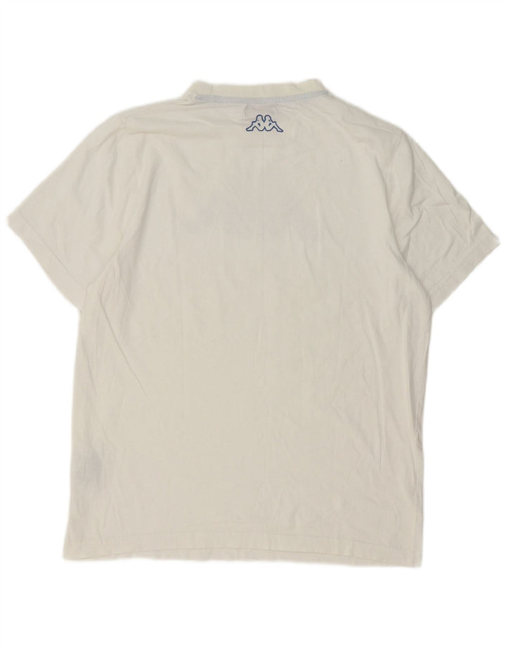 Kappa Hombre Camiseta Gráfica Top Medium Blanco Algodón