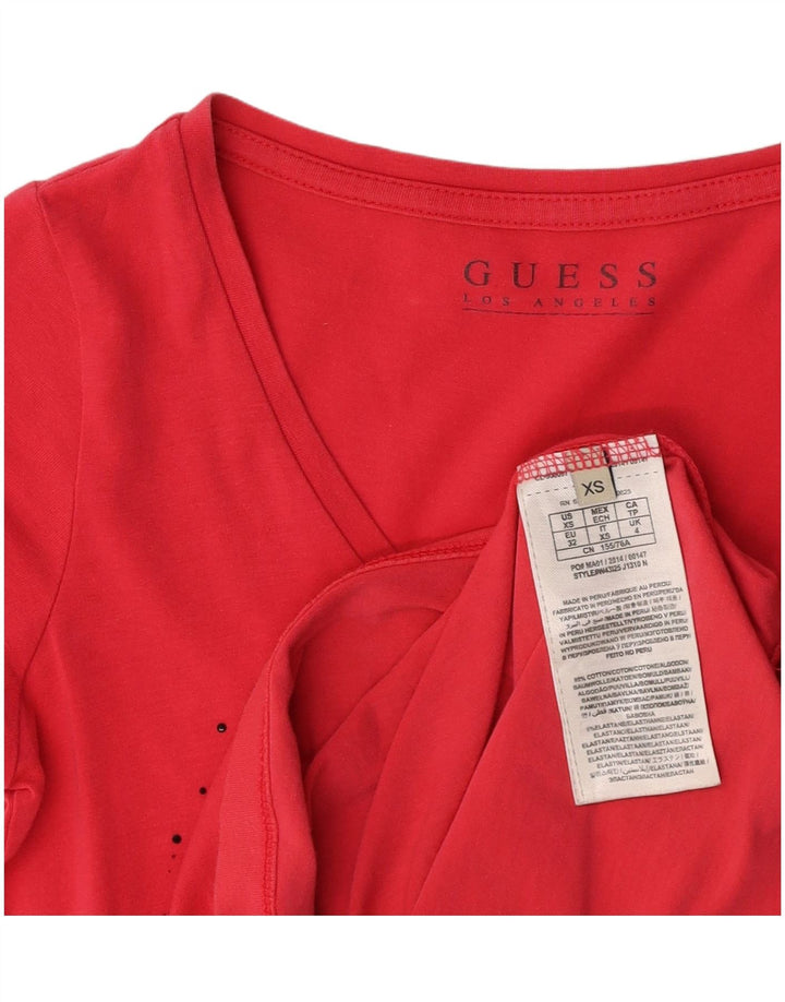 GUESS Camiseta gráfica para mujer Top UK 4 XS Algodón rosa