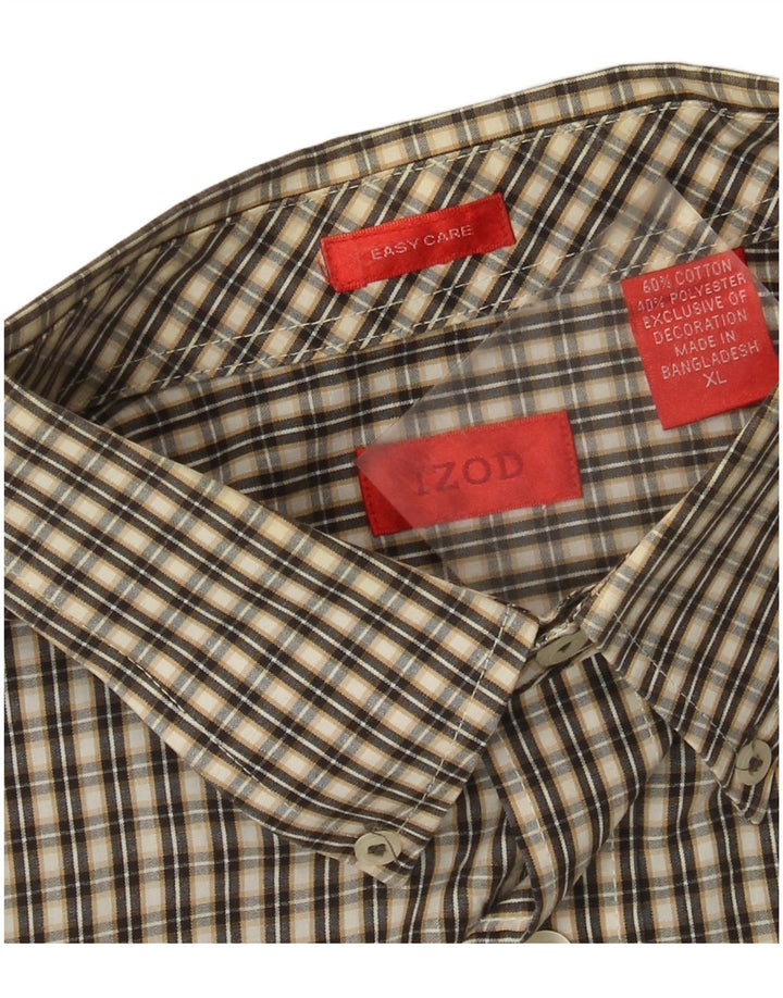Camisa Izod Hombre Easy Care XL Algodón Vichy Beige
