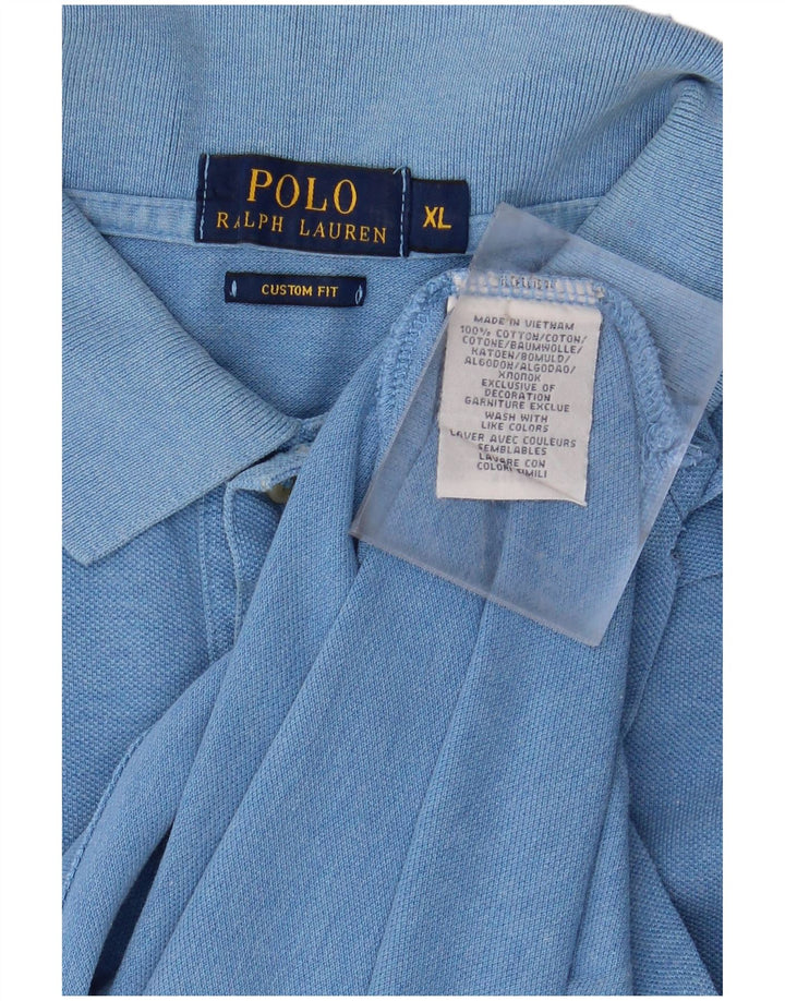 POLO RALPH LAUREN Polo de ajuste personalizado para hombre XL Algodón azul