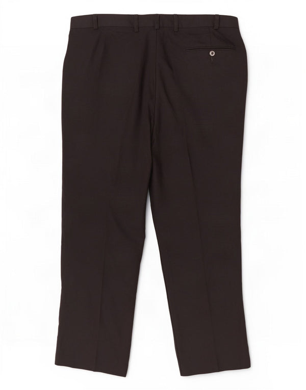 Marks & Spencer Pantalón de traje recto para hombre W36 L29 Poliéster negro