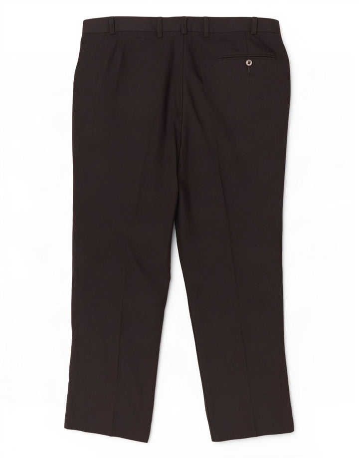 Marks & Spencer Pantalón de traje recto para hombre W36 L29 Poliéster negro