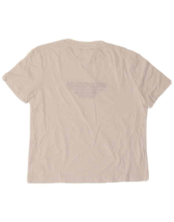 Zara Mujer Crop Graphic Camiseta Top UK 10 Small White Cotton