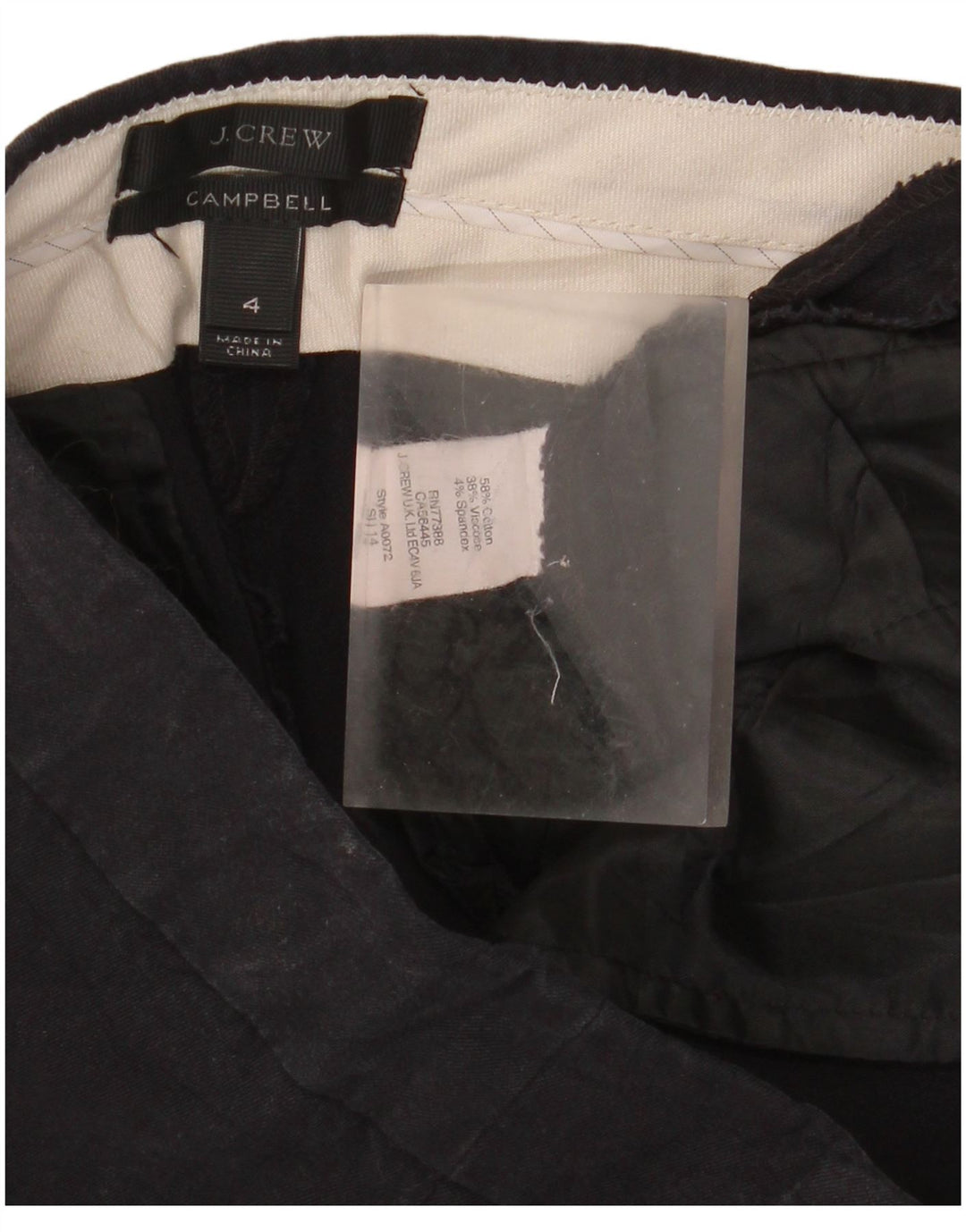 J. Crew Campbell Bootcut Pantalones recortados para mujer US 4 Small W32 L25 Negro