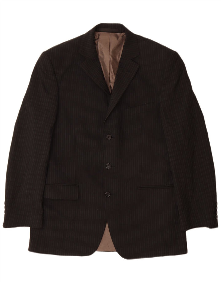 Marks & Spencer Chaqueta tipo blazer de 3 botones para hombre UK 38 Medium Black Pinstripe