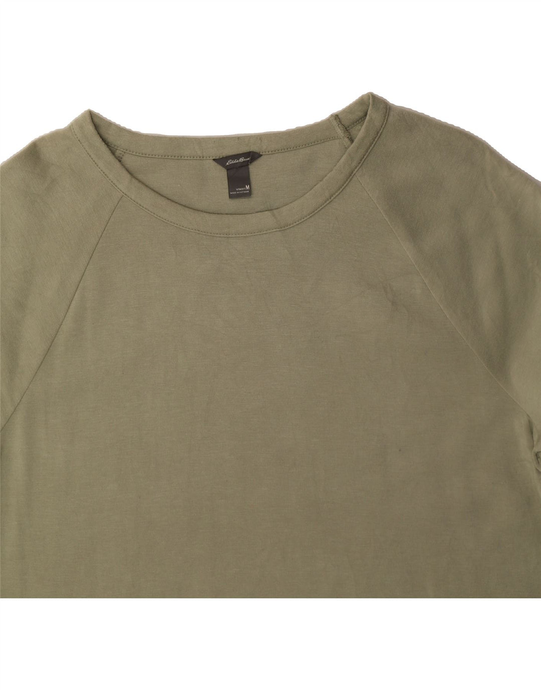 EDDIE BAUER Womens Sweatshirt Jumper UK 14 Medium Khaki Polyester Vintage Eddie Bauer and Second-Hand Eddie Bauer from Messina Hembry 