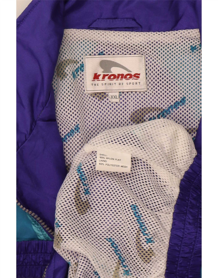 Kronos Hombre Chándal Top Chaqueta 2XL Púrpura Colorblock Nylon