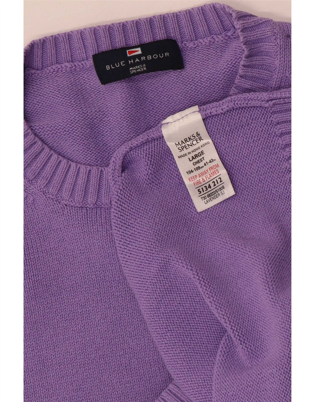 Marks & Spencer - Jersey de cuello redondo para hombre, color azul, color morado
